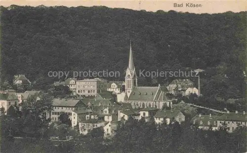 AK / Ansichtskarte Bad Koesen Sachsen-Anhalt Panorama Kirche Dorf Wald Haenger Wohnhaeuser Kirchturm