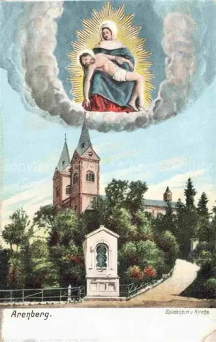 AK / Ansichtskarte Arenberg KOBLENZ Rheinland-Pfalz Gnadenbild Kirche Madonna Pieta Wolken Kapelle Baeume Kirchturm