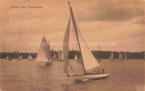 AK / Ansichtskarte Wannsee STEGLITZ-ZEHLENDORF BERLIN Wannsee Segelboote See Regatta Wellen Ufer Wolken
