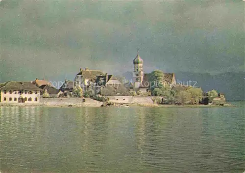 AK / Ansichtskarte Wasserburg am Bodensee Bayern Bodensee Halbinsel Kirche Zwiebelturm Wasserburg Jugendherberge Spendenkarte
