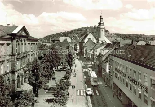 AK / Ansichtskarte STRAssENBAHN Tramway-- Karlsruhe Durlach Pfinzalstrasse Friedrichschule