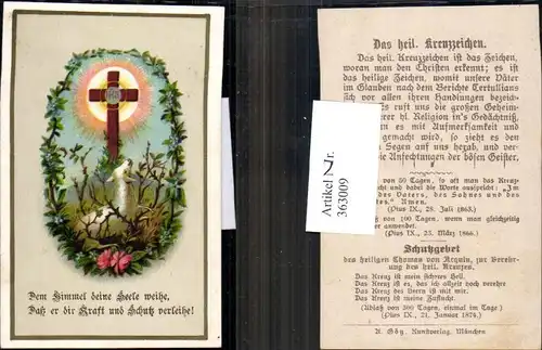 Andachtsbilder Heiligenbildchen Kreuz Schafe i. Dornenstrauch Das heil. K
