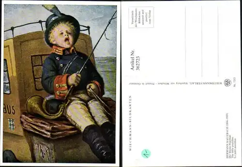 Künstler Ak Hermann Kaulbach Der kleine Postillon Postmann Post Postwesen
