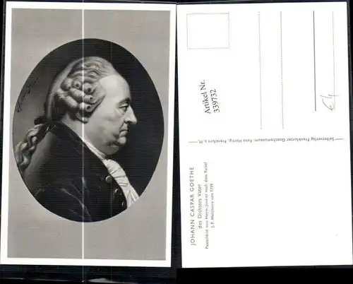Künstler Ak J. P. Melchiors Johann Caspar Goethe Dichter Vater Kunst Wiss
