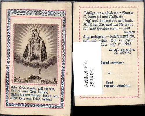 Andachtsbild Heiligenbildchen Klappbar Gebet zur Gnadenmutter