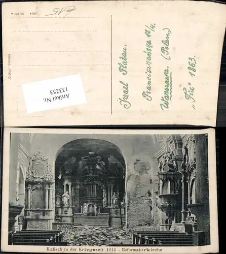 Kalisch in der Kriegszeit Kirche Innen 1914 Kalisz Großpolen