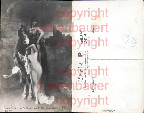 H. Courselles Dumont Erotik Frau Risque Nude Akt Pferd pub Salon de Paris