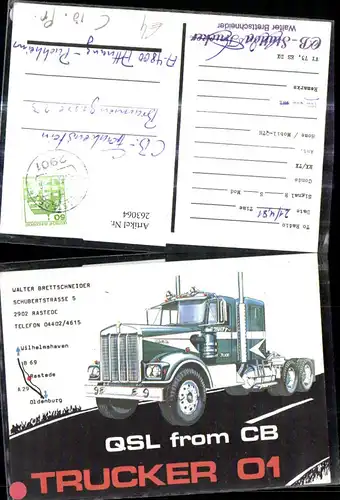 QSL CB Karte Trucker 01 Walter Brettschneider a. CB Frankenstein Attnang