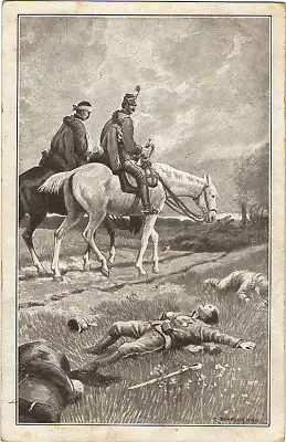 Soldaten Pferd gefallene Kameraden C. Benesch