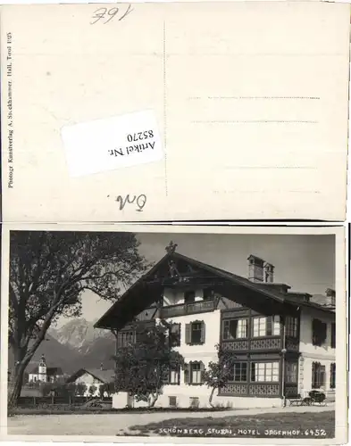 85270,Schönberg Hotel Gasthaus Jagerhof 1925