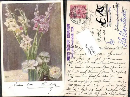 103433,Rudolf Konopa Blumen signiert B.K.W.I 592-3