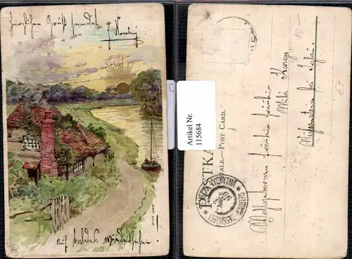 115684,Litho Winkler & Schorn Sonnenschein AK Sonne Postkarte Serie 4