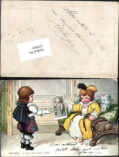 127992,A. Bertiglia Traviata Süsse Kinder Künstlerkarte  