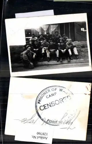 128760,Foto Wehrmacht Soldaten POW Camp Kriegsgefangenenlager Censored