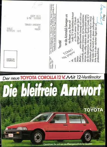 139423,Reklame AK Toyota 12 V. Auto Automobil Car Firma Frey 