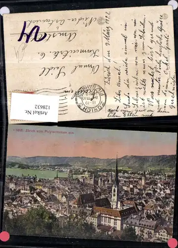 128632,Zürich v. Polytechnikum aus Ansicht 1922  Kt. Zürich