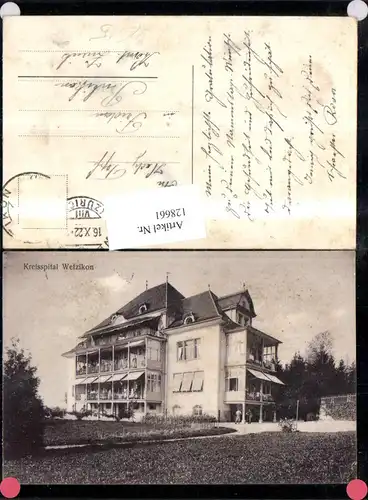 128661,Kreisspital Wetzikon Ansicht 1922  Kt. Zürich