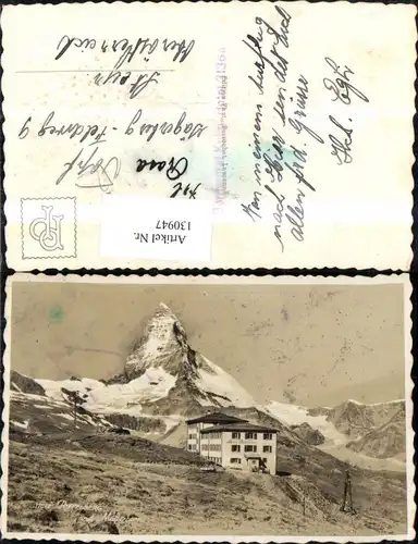 130947,Riffelberg u. Matterhorn  Hotel Ansicht Kt. Waadt