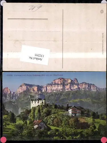 132295,Kurhaus u. Ruine Gräplang m. Churfirsten Ansicht Kt. St Gallen