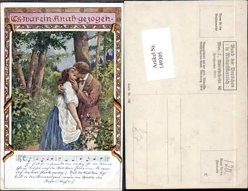 149305,Bund d. deutschen in Niederösterreich 142 Ezel signiert Mann küsst Frau