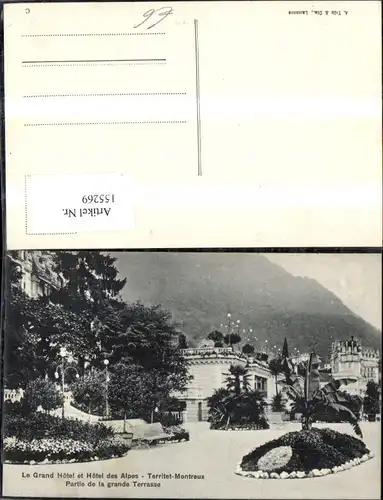 155269,Le Grand Hotel et Hotel des Alpes Territet Montreux Partie de la grande Terrasse Kt Waadt