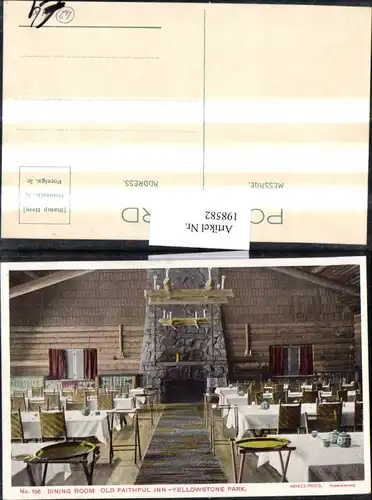 198582,Wyoming Yellowstone Park Old Faithful Inn Dining Room Innenansicht