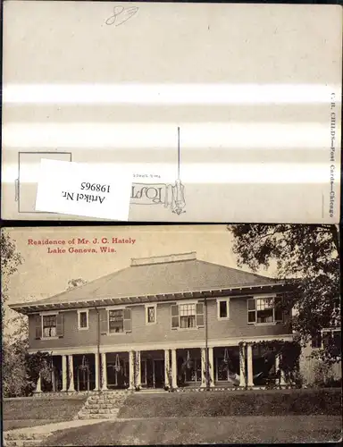 198965,Wisconsin Lake Geneve Residence of Mr. J. C. Hately 
