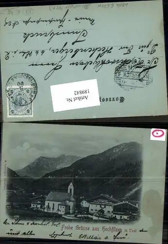 189842,Mond Litho Frohe Grüsse aus Hochfilzen in Tirol Bahnpost 45 Pt. W. Klein Katalog