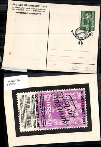 189845,Ganzsache Tag der Briefmarke 12.12.1937 Postkarte 25 Pt. 