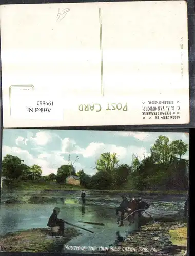 199663,Pennsylvania Erie Mouth of th Four Mile Creek Angeln Fischen Fischer 