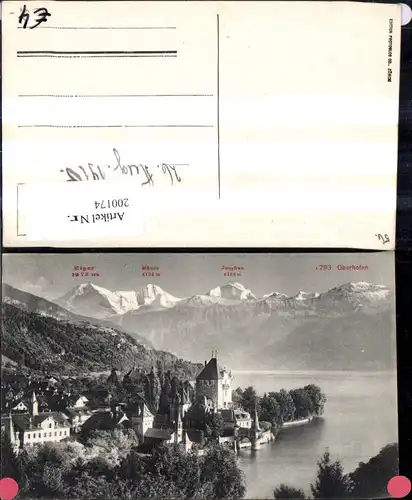200174,Oberhofen Ansicht m. Eiger Mönch Jungfrau Kt Bern