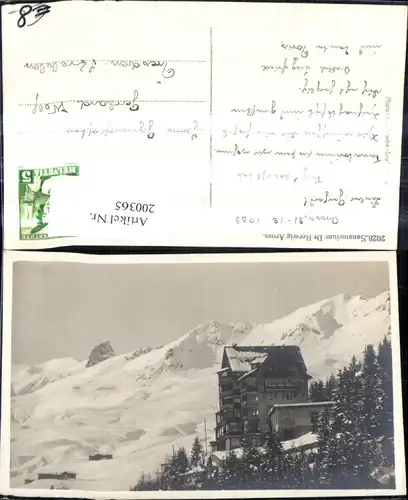200365,Arosa Sanatorium Dr Herwig i. Winter Kt Graubünden
