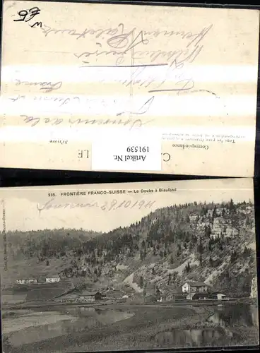 191539,Frontiere Franco-Suisse Le Doubs a Biaufond Kt Jura