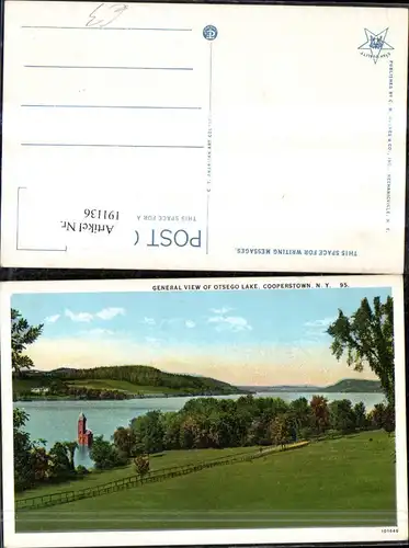 191136,New York Cooperstown General View of Otsego Lake 