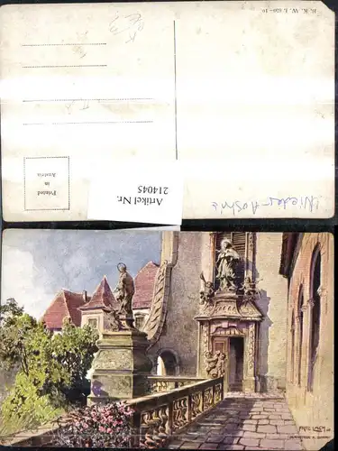 214045,Künstler AK Lach Fritz Dürnstein a. d. Donau Partie Kirche