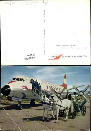 124246,Verkehrsflugzeug Flugzeug Austrian Airlines u. ein Wiener Fiaker 