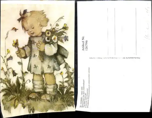 126796,Künstler Ak Hummel Blumenkind The little flower Girl 