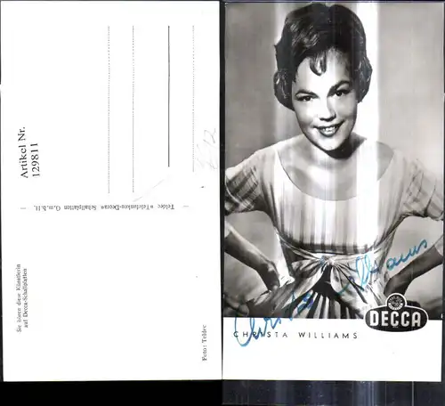 129811,Christa Williams Sängerin Autogramm pub Telefunken Decca 
