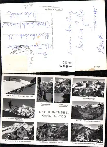 242139,Oeschinensee Kandersteg Sesselbahn Blümlisalp Fründenhütte Mehrbildkarte Kt Bern