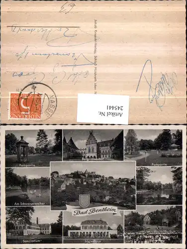 245441,Bad Bentheim Totale Burg Parkpartie Sanatorium Logierhaus Freilichtbühne Mehrbildkarte