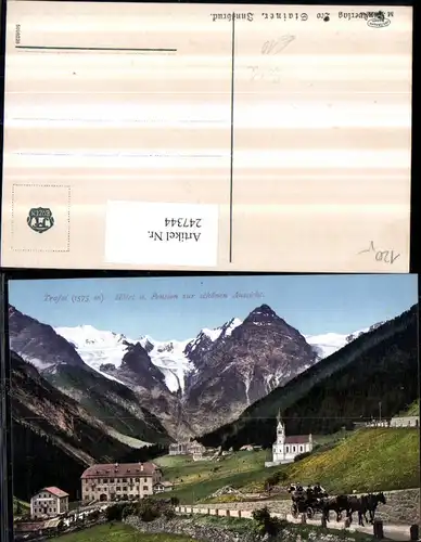 247344,Trentino Bolzano Trafoi Hotel u. Pension zur schönen Aussicht Kirche Kutsche b. Sulden