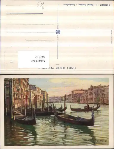 247812,Künstler AK G. Aroldi Veneto Venezia Venedig Canal Grande Controluce Gondeln