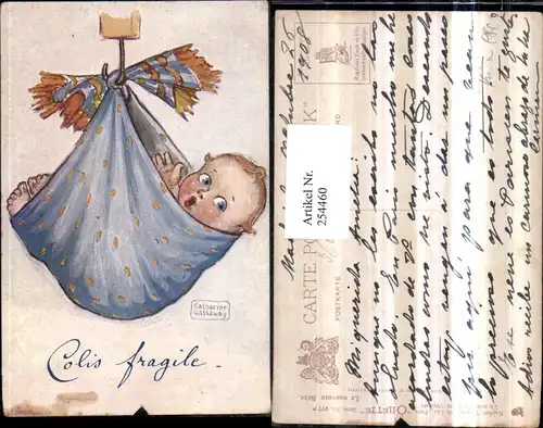 254460,Raphael Tuck & Sons 977P Künstler Katharine Gassaway Le nouveau Bebe Kind Baby hängt im Tuch