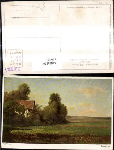 189491,Künstler Ak Paul Weber Sommertag Haus Landschaft pub Hermann A. Wiechmann 5015