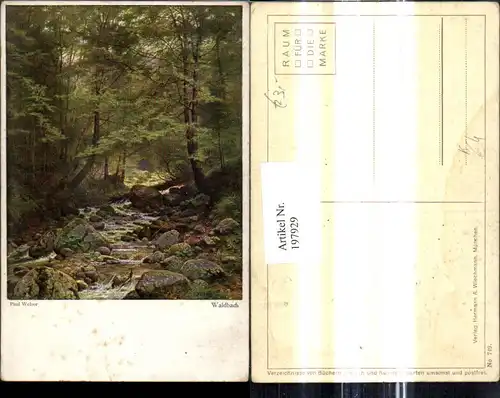 197929,Künstler Ak Paul Weber Waldbach Bach Wald Landschaft 