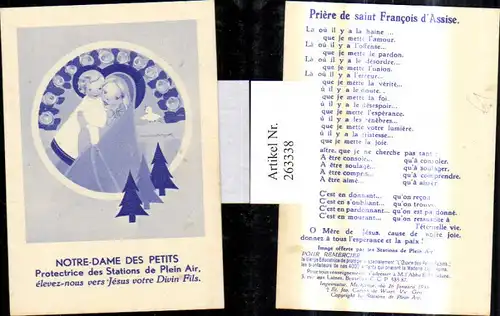 263338,Andachtsbild Heiligenbild Heilige Maria m. Jesuskind Heiligenschein Notre Dame des Petits 
