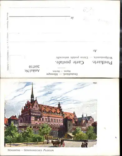 264710,Künstler Litho Heinrich Kley Nürnberg Germanisches Museum Kutsche 
