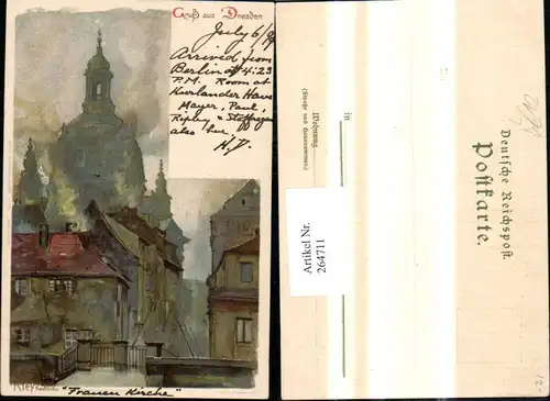264711,Künstler Litho Heinrich Kley Karlsruhe Gruß a. Dresden pub E. Nister 