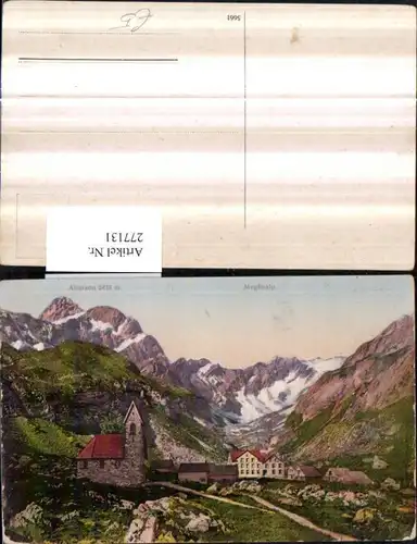 277131,Meglisalp b. Weissbad Kirche m. Altmann Bergkulisse Kt Appenzell