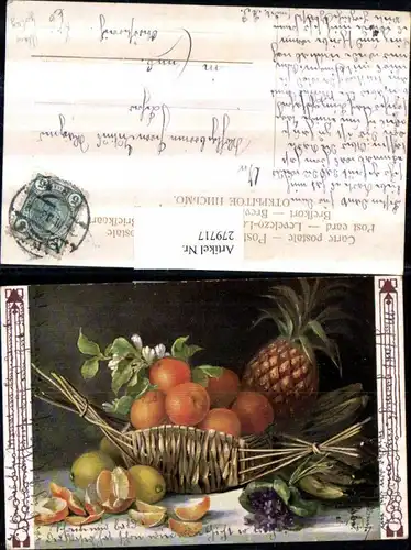 279717,Theo Stroefer 473/1 Künstler Mary Golay Stillleben Zitrusfrüchte Orangen Ananas Zitrone